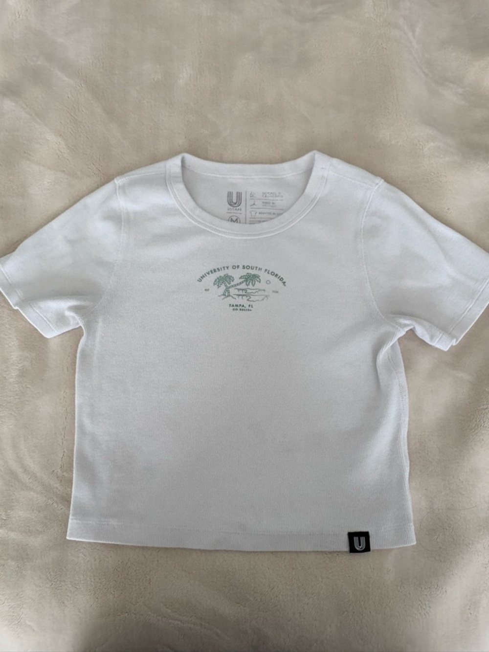 Uniqlo USF White Short Sleeve Tee with Small Chest Graphic